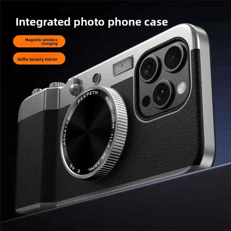 High Quality Hard PC Case for iPhone 16 15 14 13 Pro Max Magnetic Stereo Camera Electroplate Craft XR Model Pack in OPP