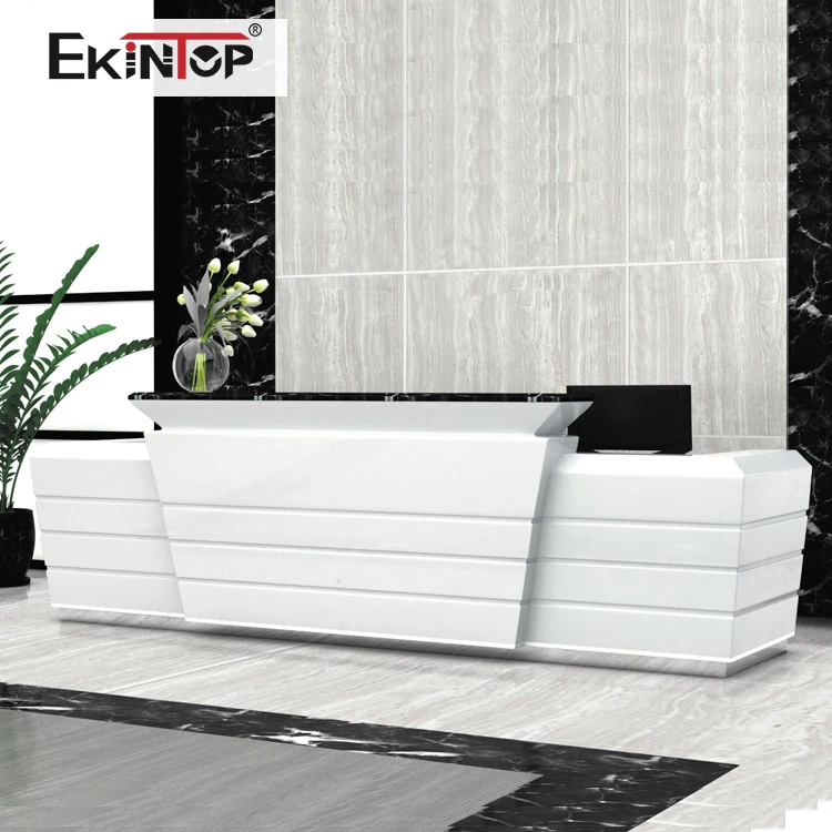 Ekintop Modern Popular Reception Desk Center Counter Reception Desks Modern White Small Reception Desks