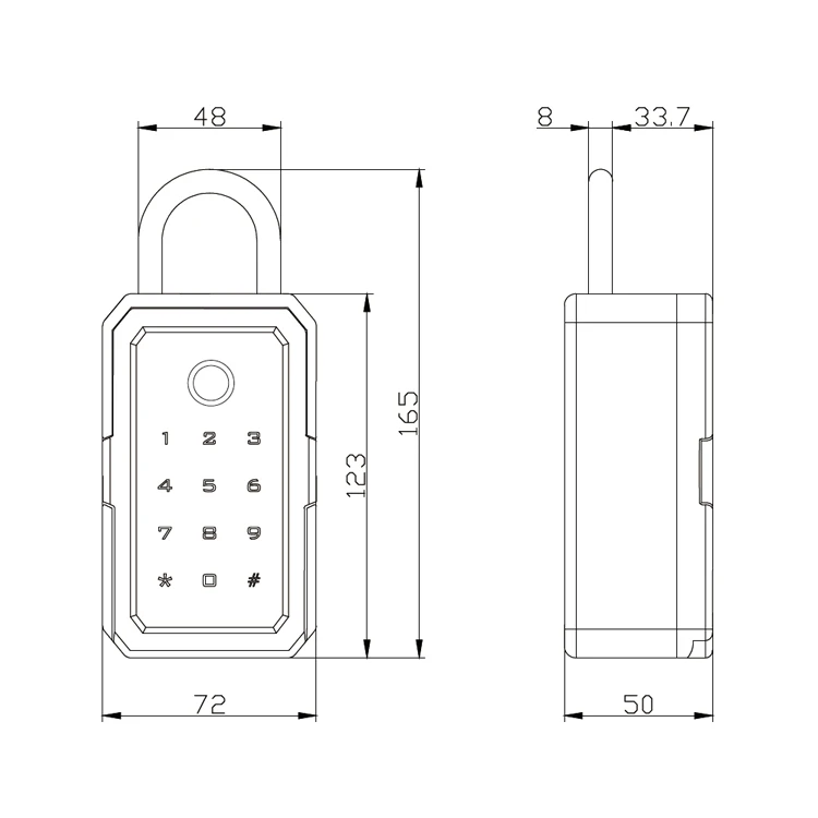 Waterproof IP65 Keypad K3F Keyless Entry Fingerprint Password Card TTLock Tuya App Smart Key Box Code Lock