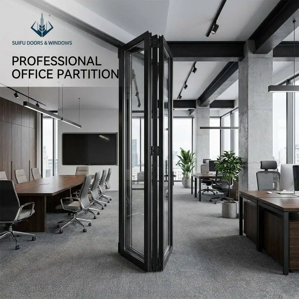 AS2047 Certified Office Folding Glass Door Manufacturer Wholesale Modern Commercial Space Divider Room Partition Portasplit
