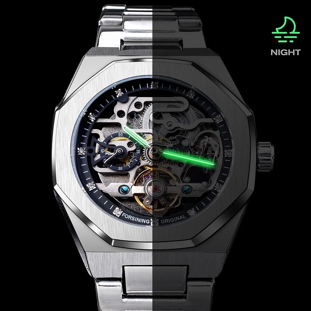GMT1211 Men Wrist Top Brand Waterproof Fashion Design Luminous Male Relojes Hombre Iced Out Tourbillon Skeleton Mechanical Watch