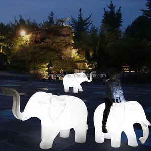 Modern Outdoor Motif Lights Large Elephant Sculpture LED for Zoo Theme Park