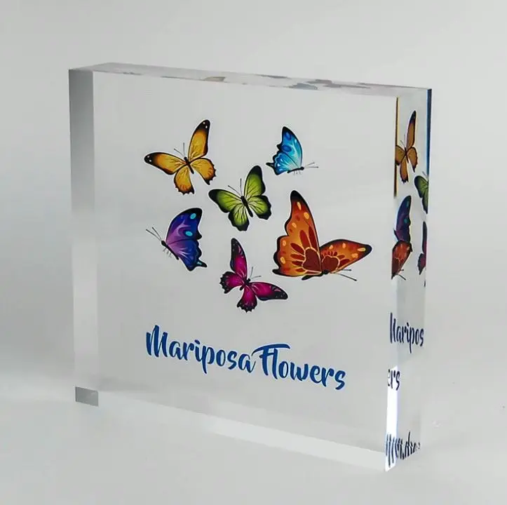Spring Sign clear Solid Acrylic Block Sublimation Acrylic Photo Block