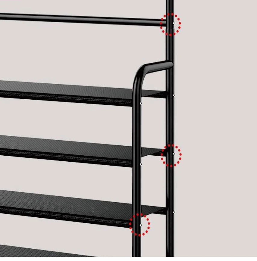 Étagère à chaussures pour la maison 5 couches en acier inoxydable supports de stockage de grande capacité étagère à chaussures multifonctionnelle avec support de Hall