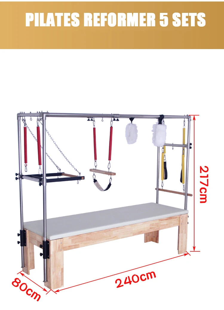 Yoga Gym Studio Reformer Pilates Cadillac Tower Equipment Sliding Bed Maple White Wood Core Bed