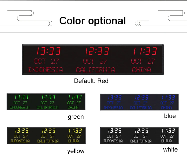 Cheetie Cp036 Led Programmable Cities International Time Date Clock