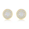 Oro/Par/925 PIN de plata + blanco tapa del oído