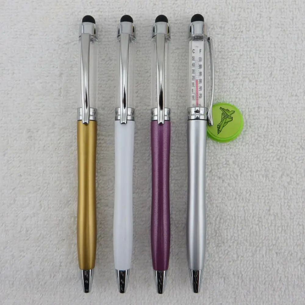 Multi-function Clinic Thermometer Ball Pen Custom Touch Screen Thermometer Pen with Stylus Tip for Hospital