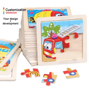 40 Designs Hot Sale Wooden Educational Animal Jigsaw Puzzle Game 3D Cartoon for Toddler Children Learning Toys