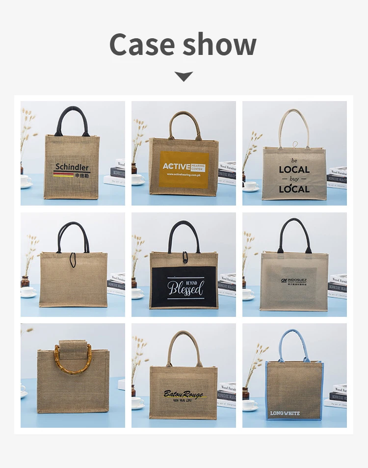 Cheap Jute Bags Natural Recycle Foldable Carry Jute Shopping Bags