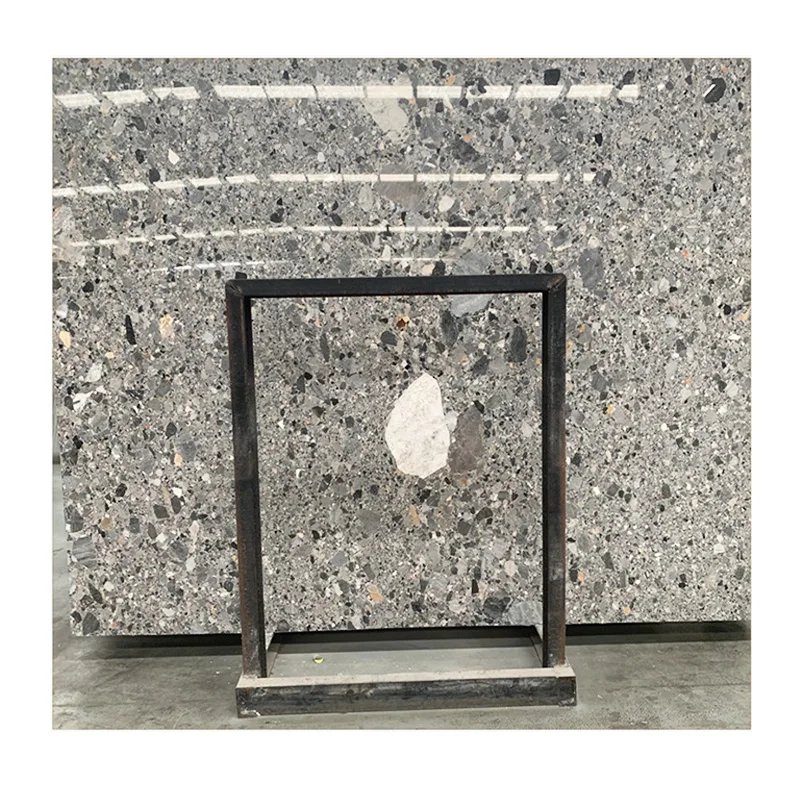 Uyning ichki devorlari, pol qoplamasi, oshxona stol ustidagi dizayn uchun Macchiato ko'p rangli kulrang marmar