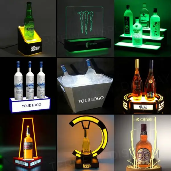 Custom bottle presenter for CHIVAS and branded liquor display stands by TERMEIN Display