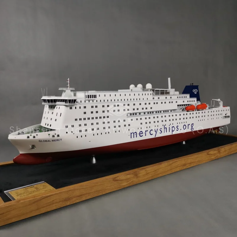 This Medical Ship model, designed in authentic American Shipbuilding style, is a highly simulation craft ideal for ship museum displays and collections.Fully customized to your specifications—including scale, markings, hull color and detail layout—each piece is handcrafted with precision.Realistic deck equipment, lifesaving facilities and hull structure are carefully restored.Suitable for museum exhibits, corporate gifts, maritime education and shipyard commemorative collections, combining professional authenticity with exquisite craftsmanship.Amber@vesselmodel.com Tel: +86 18038048785