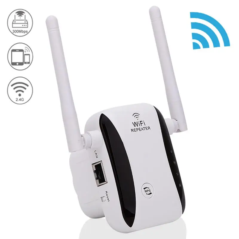 300Mbps Wall Plug 2.4Ghz Wireless Range Extender WiFi Repeater Router Antennas 