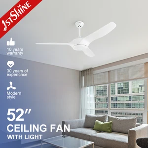 1stshine Ceiling Fan Bathroom Fancy Energy Saving Inverter 3 ABS Blades White Ceiling Fan Light