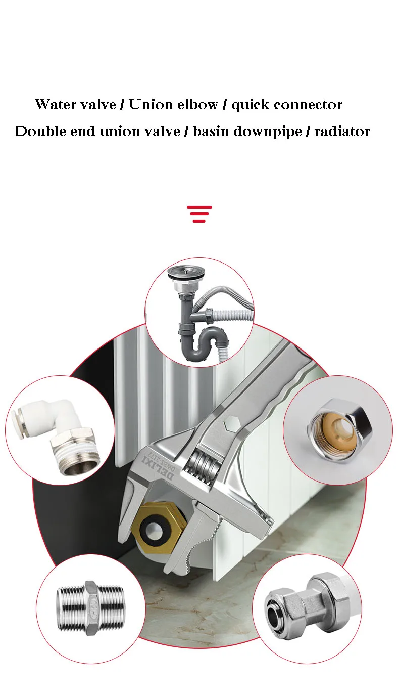Short Handle Multifunctional Basin Wrench Sizes Kitchen Sink Wrench