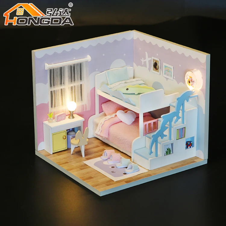 Hongda S2003 Sweet Dream Bedroom Diy Doll House Wooden Doll House Miniature  Doll House