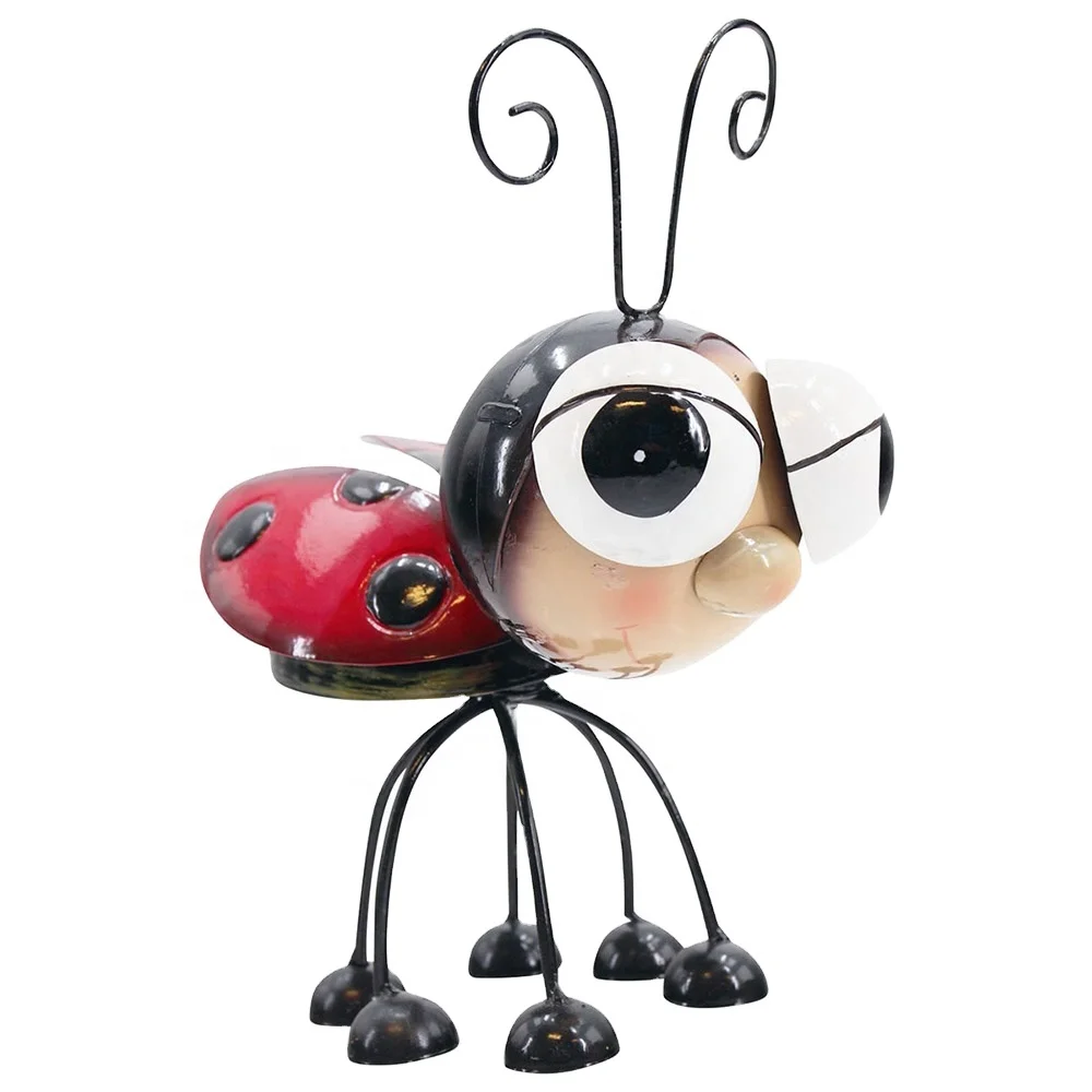 metal ant figurines spring neck ladybug