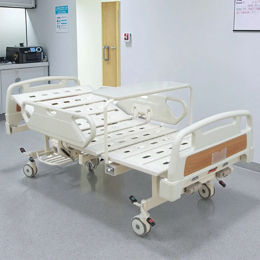 Manual Crank Modern Hospital Bed PP Headboard Adjustable Backrest Infusion Foldable Multi-Function Medical Patient Gym School 4
