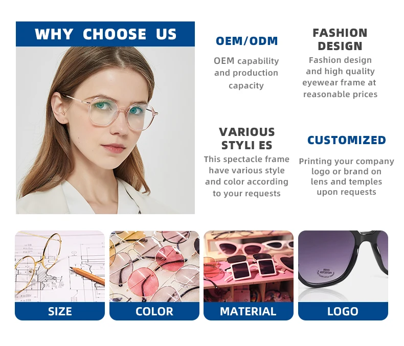 Acetate Glasses Frame Vintage Retro Polygon Eyeglasses Women Optical