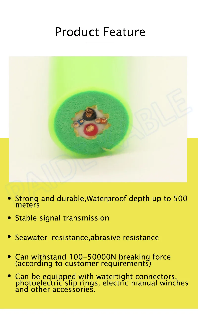 Seawater Resistant Rov Tether Buoyancy Floating Underwater Robot Cable