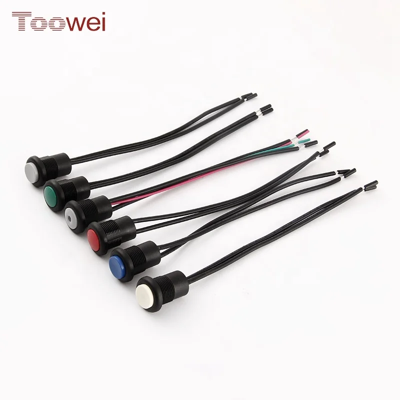 Micro Round 6gang Ip67 Colored Switch Push Mini Button Rafi Plastic Push Button Switch for Kitchen Hood