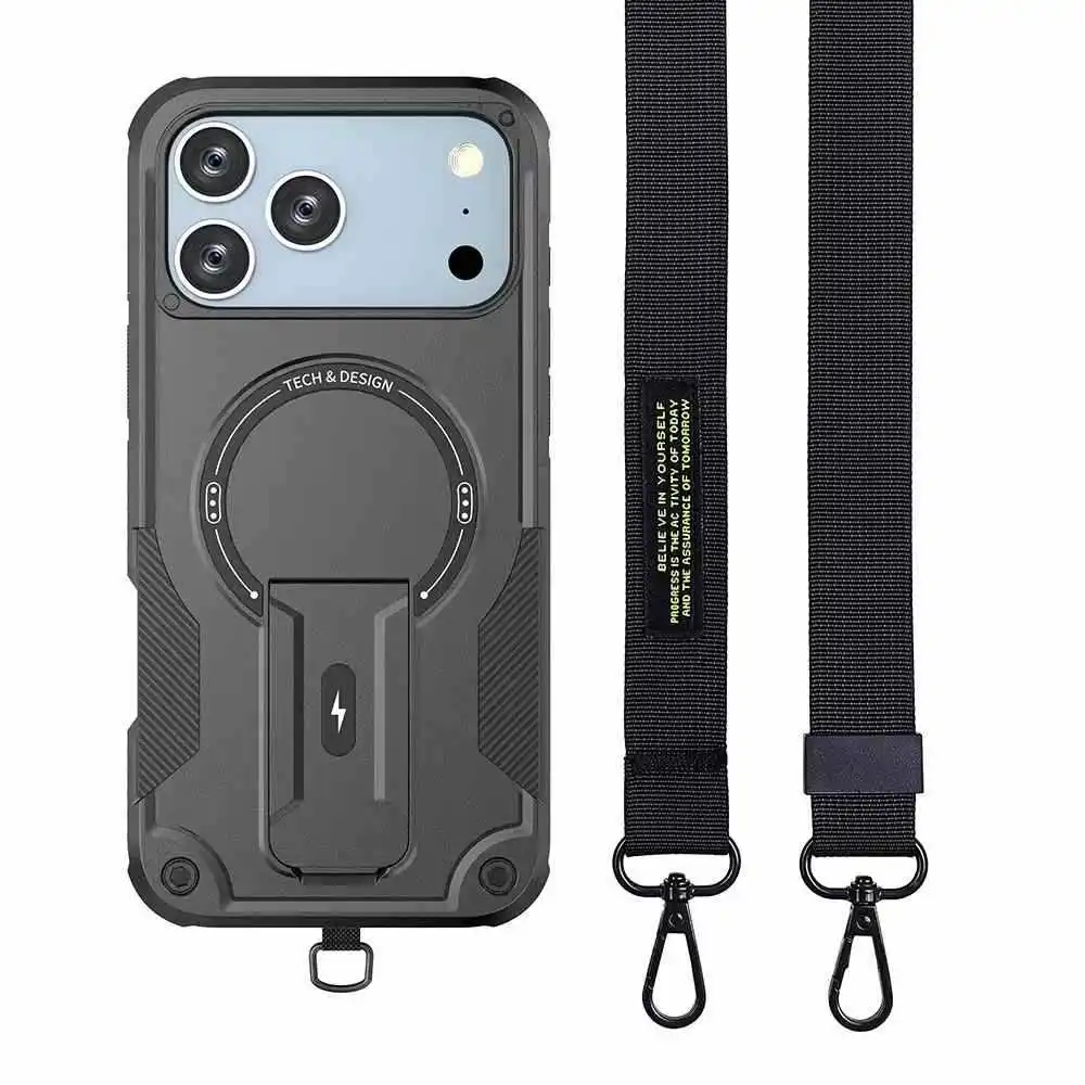Magnetische Handyhülle Für Iphone 17 Pro Max Mit Standfuß Und Band_voghion.com