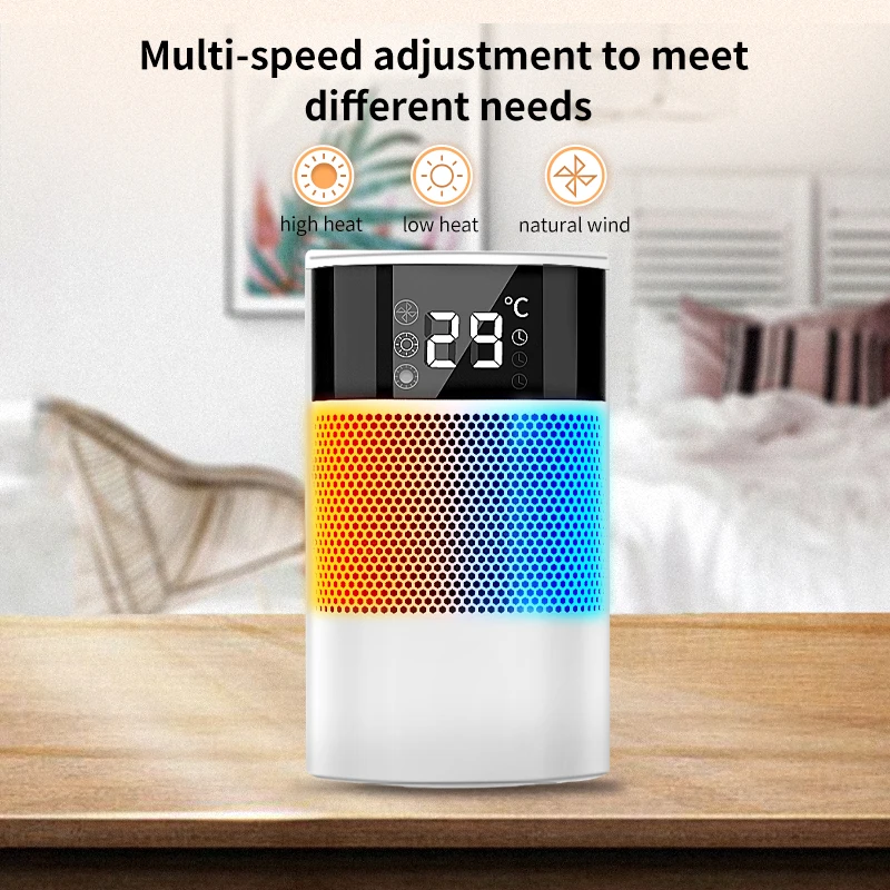 Best Selling Smart Home Small Electric Portable Personal Mini Room Ptc Warm Air Fan Warmer 9576