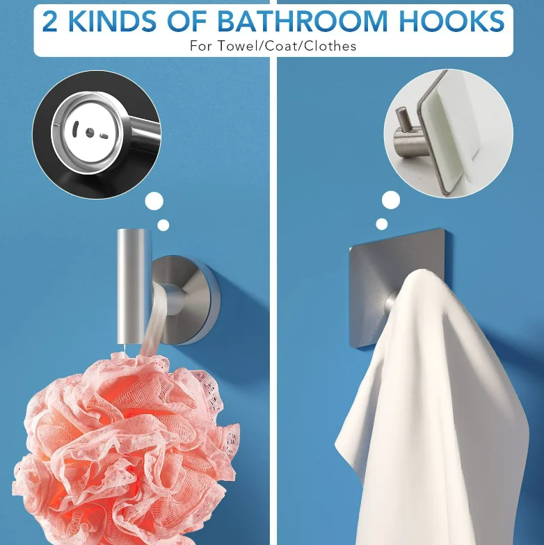 Stainless Steel Bathroom Hardware Set Paper Towel Holder Bathrobe Hook ...