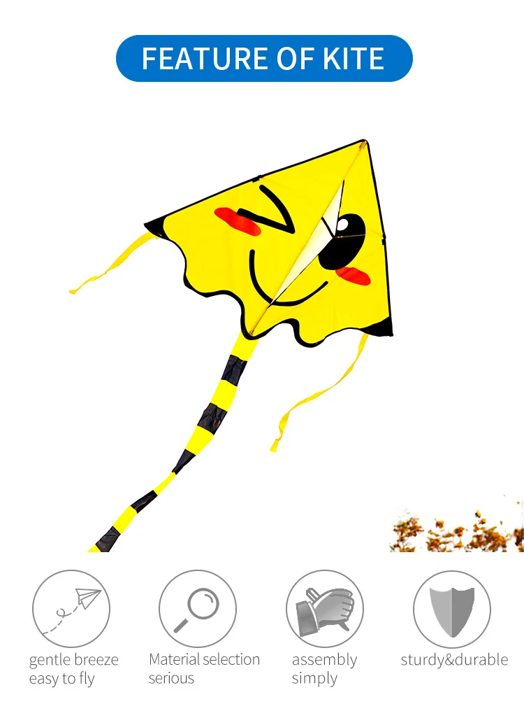 Weifang Cartoon Smiley Size Kite,Children's Breeze,Easy To Fly,Handheld Wire Roulette,Adult