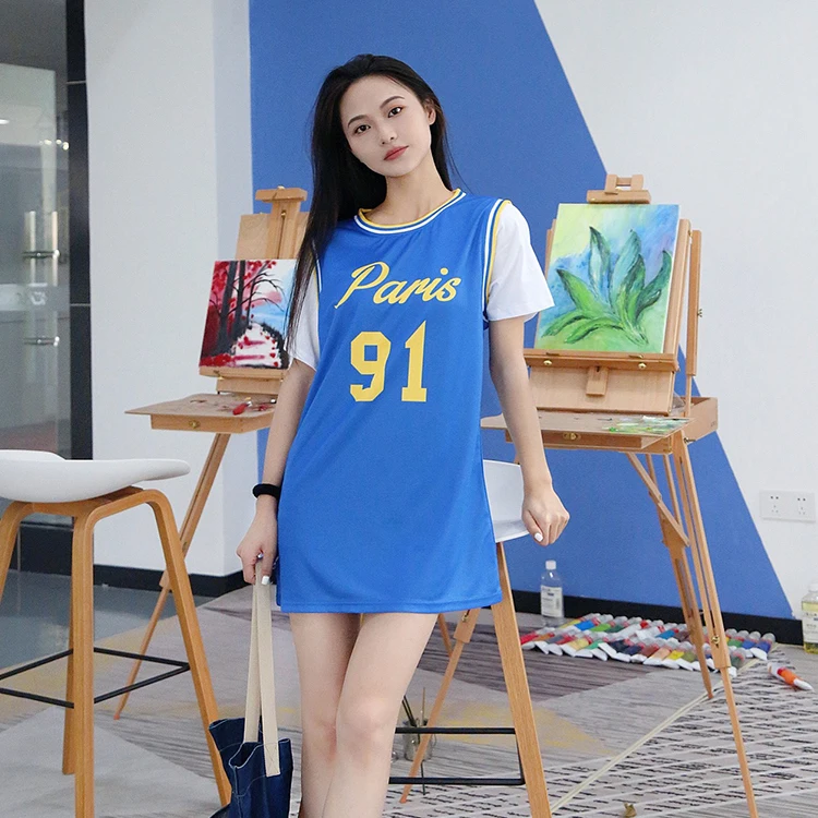 blue basketball jersey dress