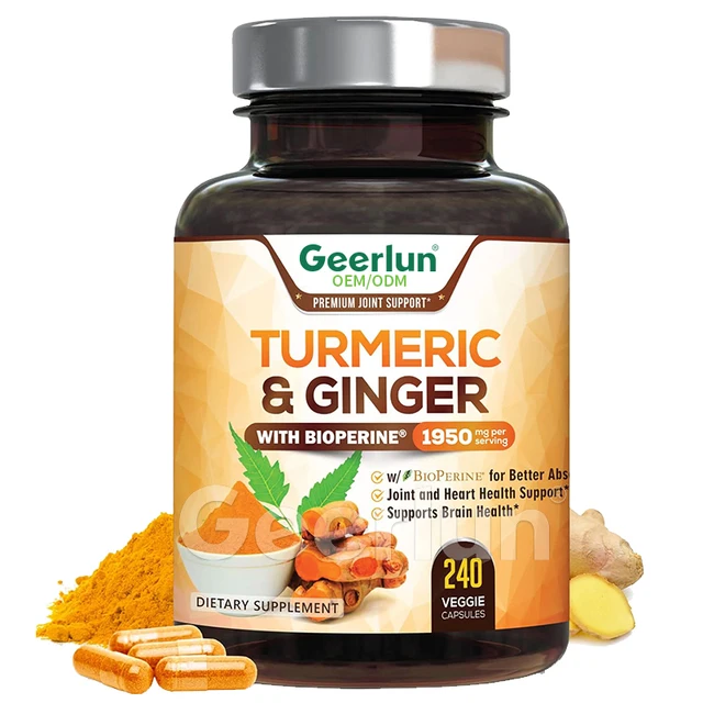 OEM Herbal Turmeric Pills with Black Pepper support joint and heart health Turmeric Curcumin capsules