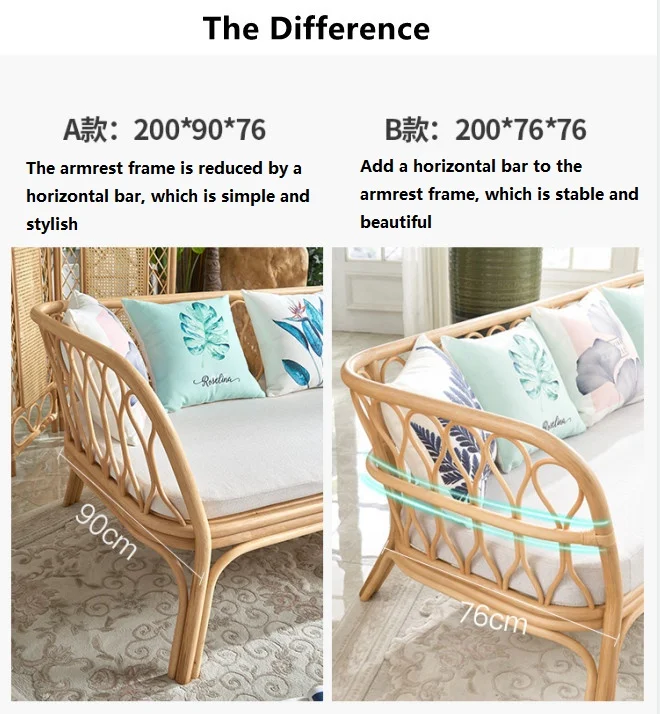 Modern Cane bing Sofa Living Room Furniture Natural Rattan Handmade