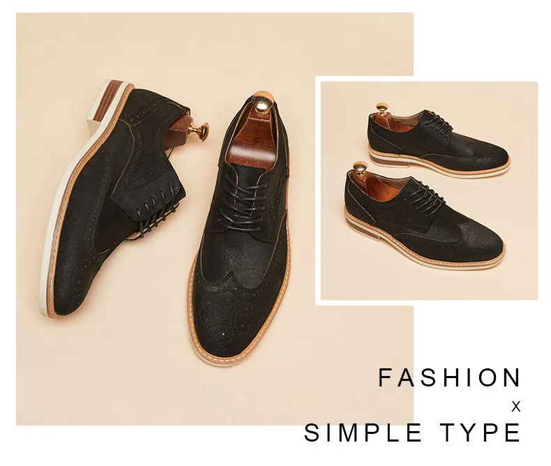 COW SUEDE SOFT CASUAL and OFFICIAL MEN SHOES BUSINESS CACEER COMFORTABLE WITH SOFTNESS UPPERS REAL LEATHER SHOES