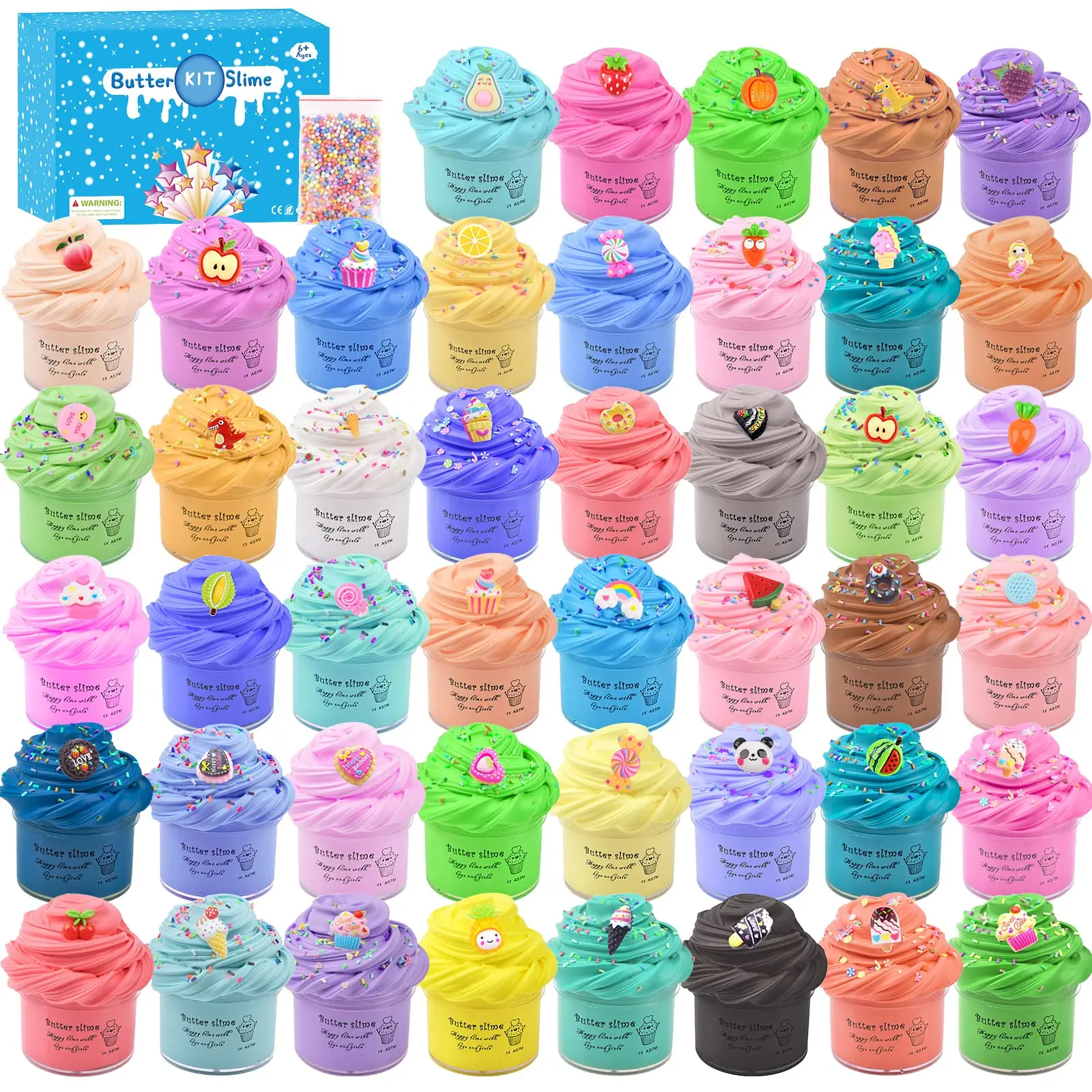 8 Kit de Slime Beurre Doux Kit de Slime Candy Non-Collant DIY Jouet de Soulagement du Stress pour Enfants 8 Kit de Slime Beurre Doux Kit de Slime Candy Non-Collant DIY Jouet de Soulagement du Stress pour Enfants