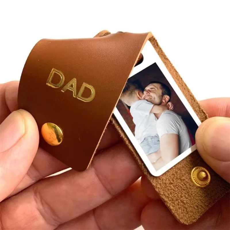 Personalized Leather Gift Keychain Driver Safe Keychain With Photo Leather Keychain Gift for Dad