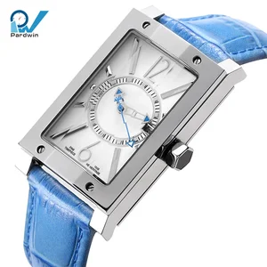 Movement Blue Genuine Leather Strap Minimal Style Sport Fashion Watch Mechanical Automatic High Quality NH35 Japan for Man