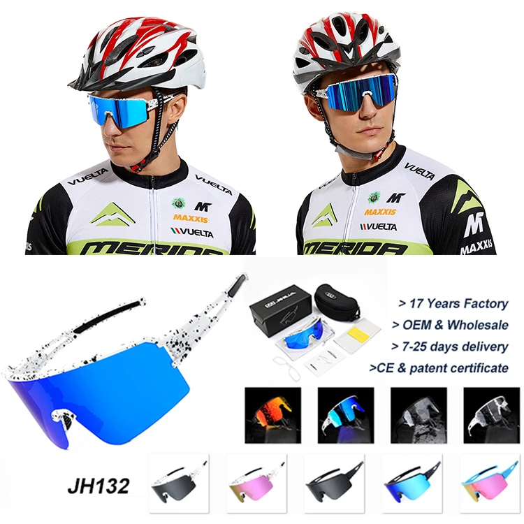 2025 Eyewear Wholesale Colorful Sunglasses Cycling Glasses Men Women Black  Frame Polarized Lenses Photocromic Cycling Goggles