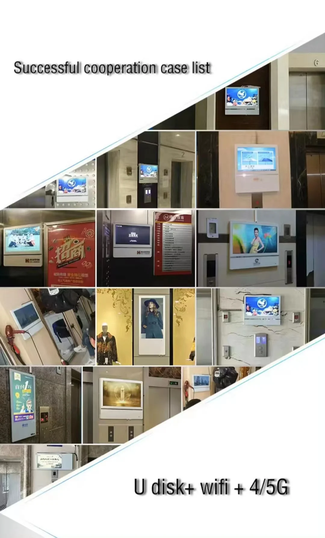 Elevator Screen Advertising 21.5inch Indoor Advertisement Elevator Lcd Screen Display Flat