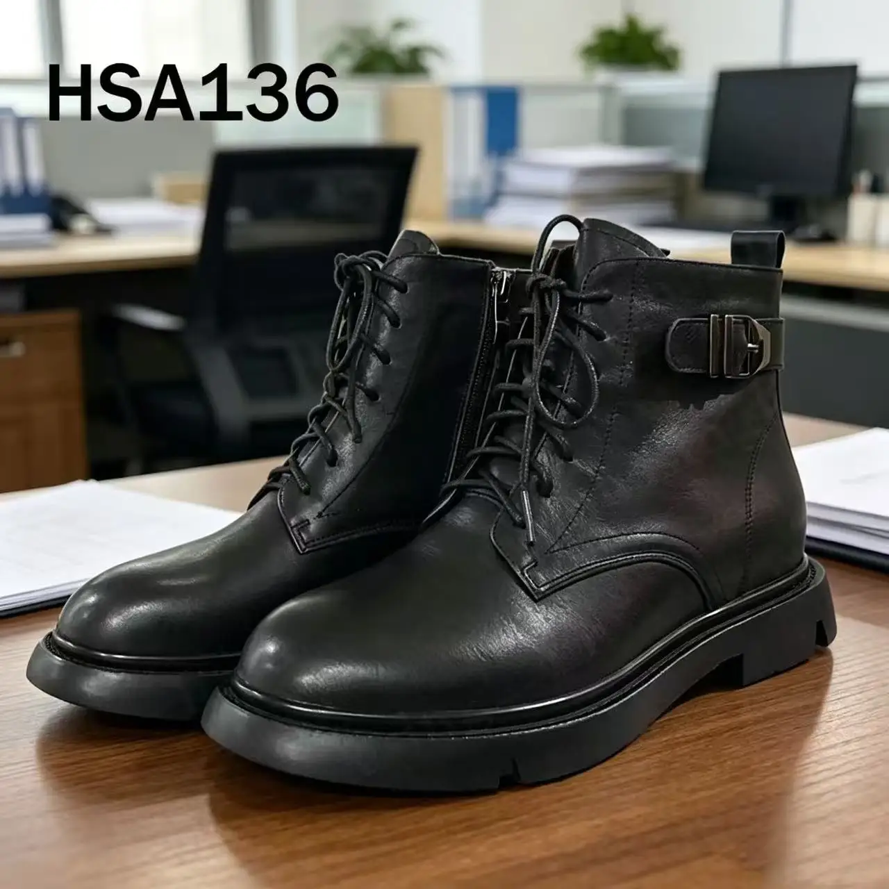 ZYF,Product Launch Middle Cut Lace up Style Women Dress Shoes Business Casual Full Grain Leather Lady Office Shoes HSA136