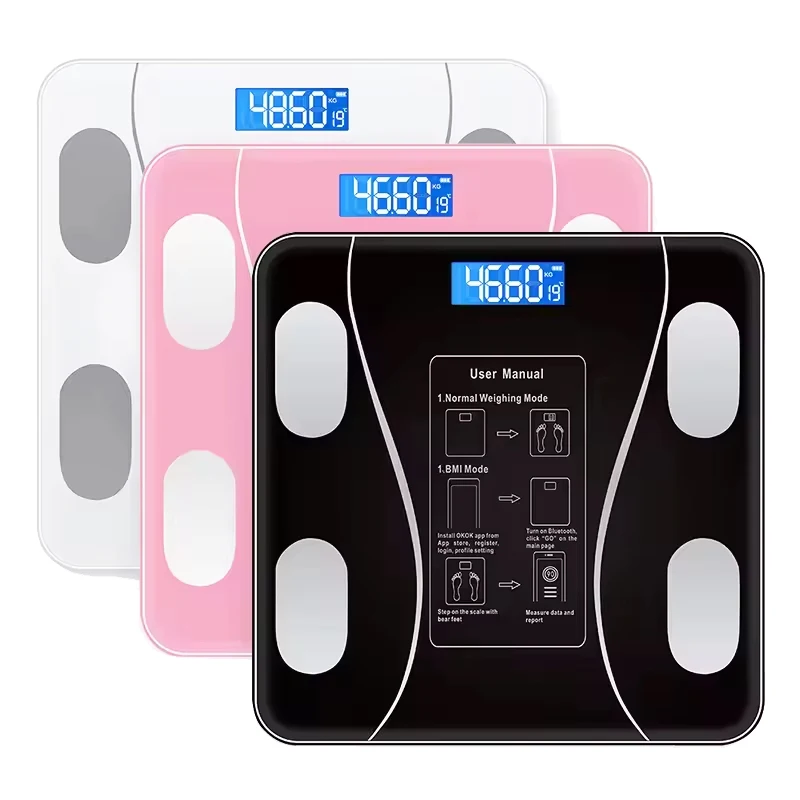 Exanovo Intelligent Smart Digital Scale 8-Electrodes Body Fat Weight Analysis Electric Power Source Display Analysis Weighing