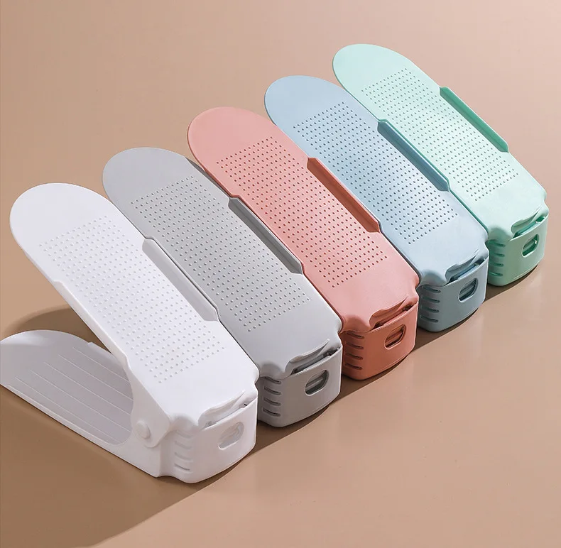 Adjustable storage double-layer thickened shoe rack Layered shoe support household dormitory storage rack shoe cabinet factory