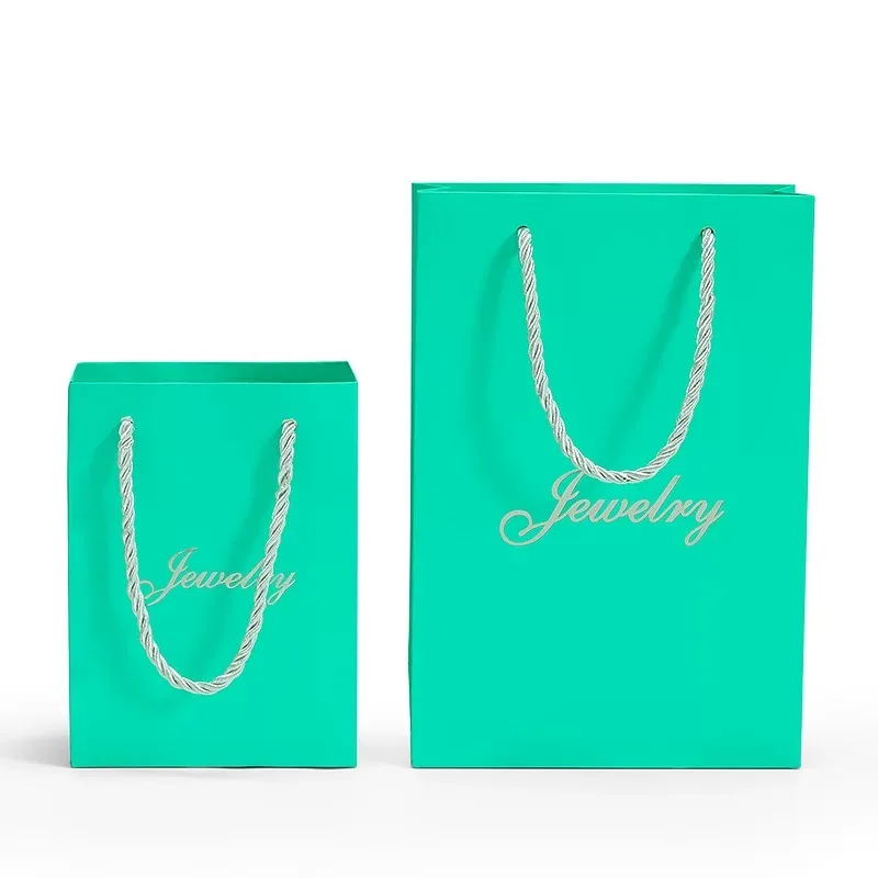 Custom Logo Printed Luxury Paper Gift Shopping Jewelry Packaging Paper Bags  With Handles