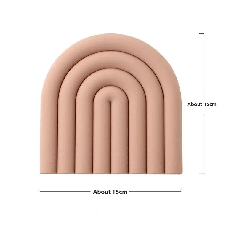 Silicone Dining Table Placemat Creative Rainbow Design High Temperature Resistant Coffee Cup Mat 5mm Thick Household Mat supplier