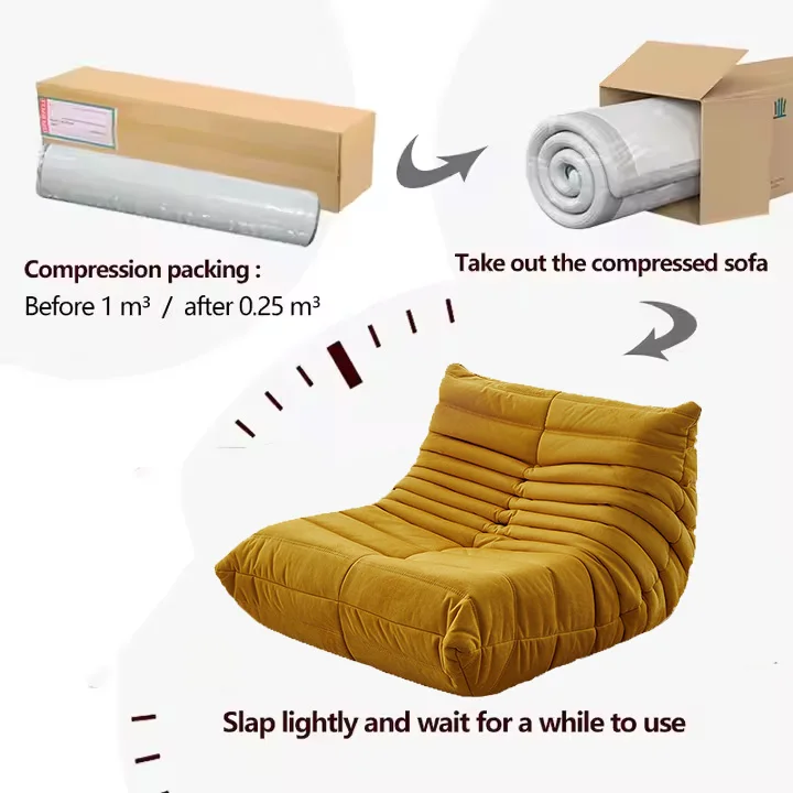 KEHUI Sofa Foam Compressed in Box Vacuum Couch Set Furniture air Packing for Sale Price Black 3 Seater Lazy Modern for Sofa