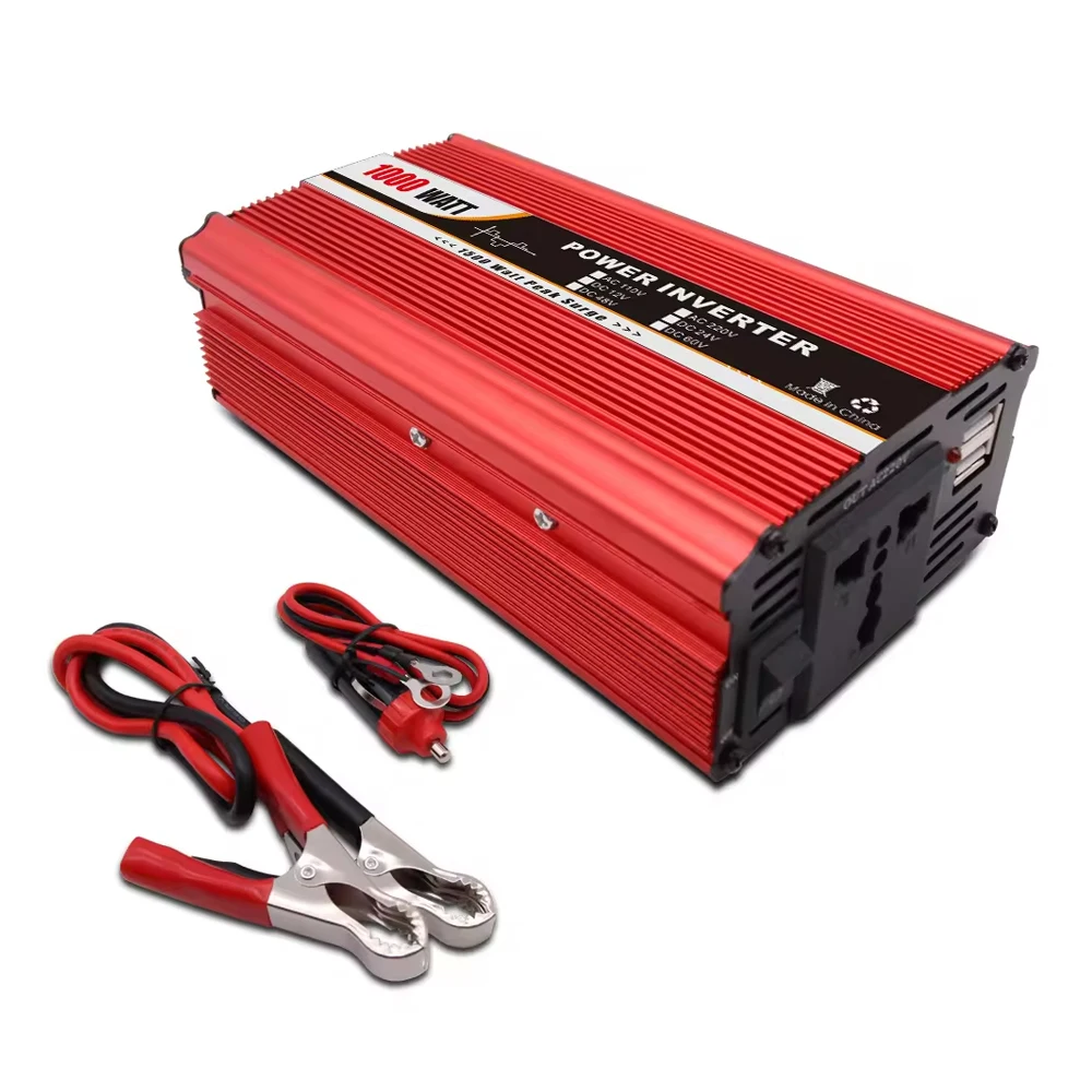 Mini Improved 2024 Latest Technology Inverter 12V 220V 1000W Automotive Power Inverter Charger Converter With Fan Wholesale