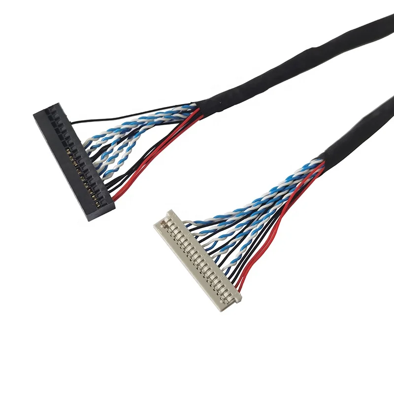 Shielded Led Display Data Cable LVDS Shielded Wire LCD Display Cable Assembly - 1.25mm/2.0mm Pitch