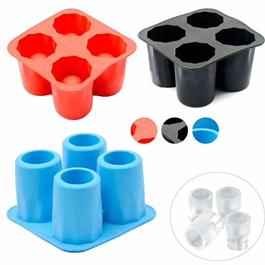 Cheap PDTO Ice Cup Cube Mold Silicone Shot Glass Ice Molds Ice