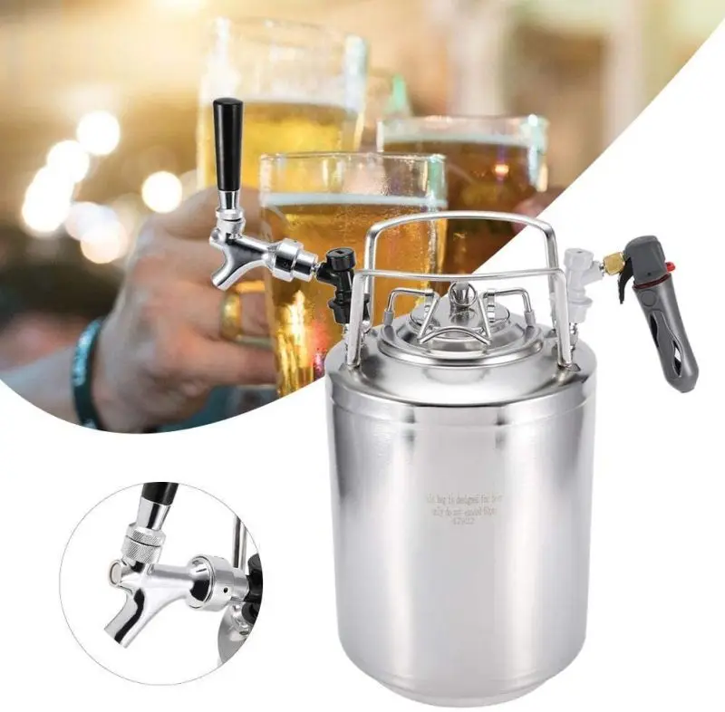 304 Stainless steel beer keg barrel Pepsi syrup barrel beer storage tank with pressure gauge cover factory