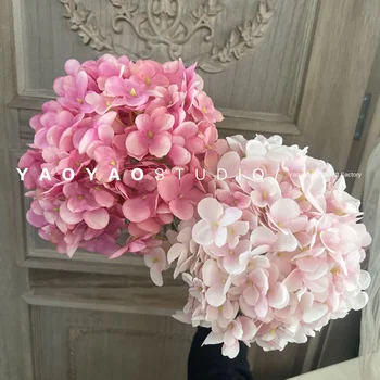 Wholesale Single Macaron Hydrangea Wedding Flower 20cm Diameter Large Hydrangea 216 Petals  Simulated Home Christmas